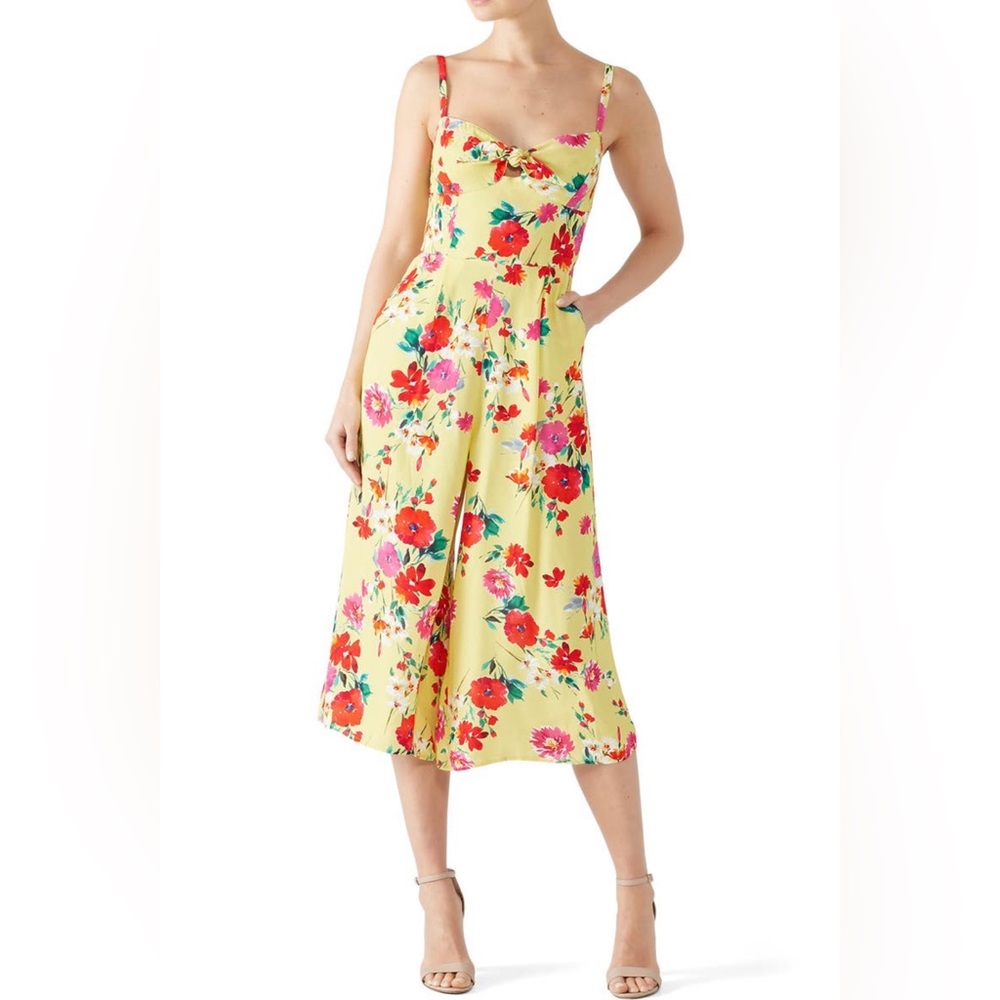 Anthropologie Yumi Kim Floral Jumpsuit Milan Sunnyside Yellow L Resort